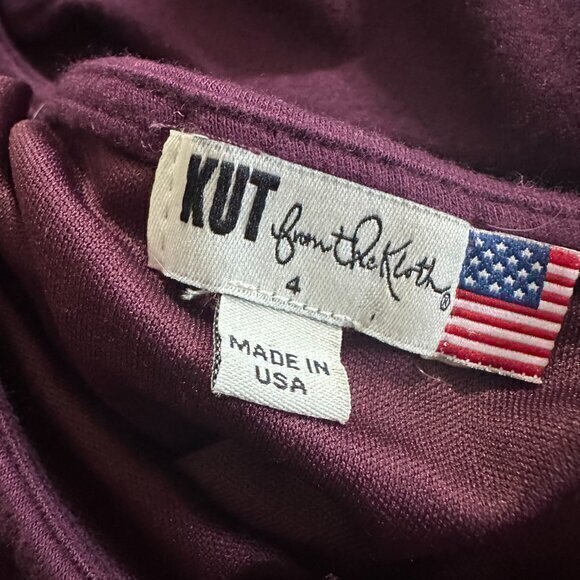 Kut from the Kloth  Stitchfix Mollee Knit Dress size 4  purple plum draped lined - Picture 5 of 6